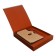 Organizer on the rings of A6+, 80 sheets, leatherette, with a stream, a line, with a handle, in a gift box, brown