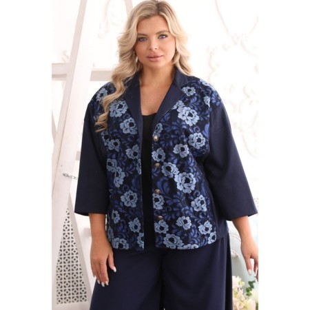 Female jacket, size 52, blue color-5