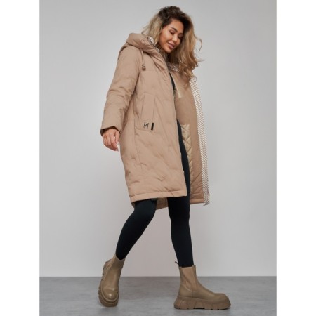 Coat insulated winter female, size 48, beige color-22