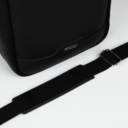 Male bag over the shoulder, Textura, artificial leather, black color-4