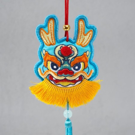 Suspension-Sasha Textile "Dragon" Blue 2x7.5x24 cm-3