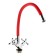Kitchen mixer Zein Z2106, two -wound, silicone spout, red/chromium