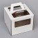 Box for cake 2 windows, with handles, white, 24 x 24 x 20 cm