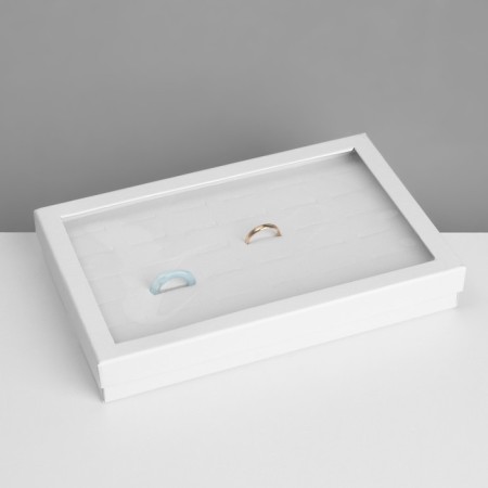 Standing for jewelry "Casket" 36 seats, 21.5 × 15.5 × 3 cm, white color-1