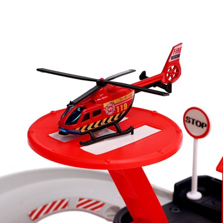 Parking "Fire Station", with a metal machine and helicopter-6