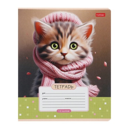 Notebook 12 sheets in a cage on the paper clip "We are cats!", Mix-4
