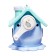 Mechanical sharpener with container, 5 types of sharpening, blue house