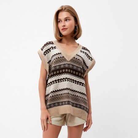 Women's vest minaku beige color, rr 42-44-6