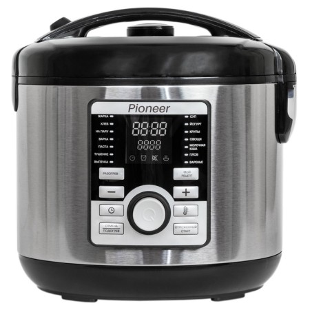 Pioneer MC202, 860 W multicooker, 5 l, 17 programs, silver color with black
