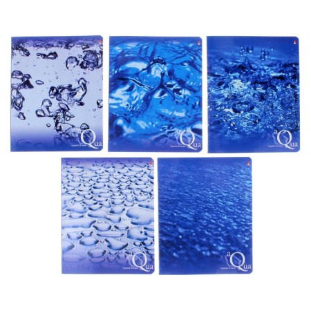 Notebook of 48 sheets in the “Water” cage, cover coated cardboard, UV-clips, mix