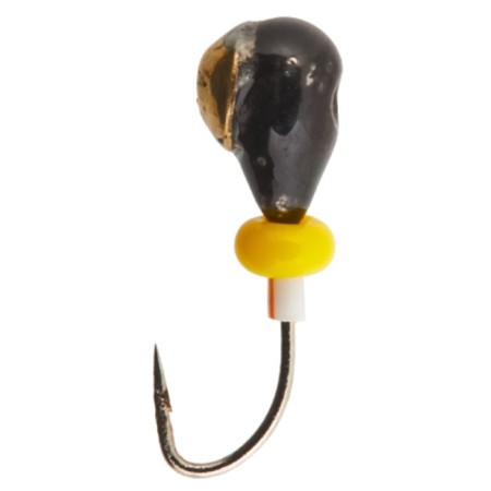 Mormyshka tungsten "drop" with a hole (goat), crown, beads, weight 0.65 g, 035/go