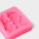 Mold "Santa Claus and Deer", silicone, 6.5 × 5.7 × 1.8 cm, pink color