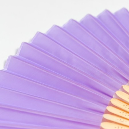 Fan bamboo, textiles h = 21 cm "monocet" in a box, lilac-3