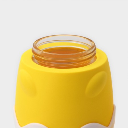Water bottle in the silicone cover "Tsyplenok", 290 ml, yellow color-3