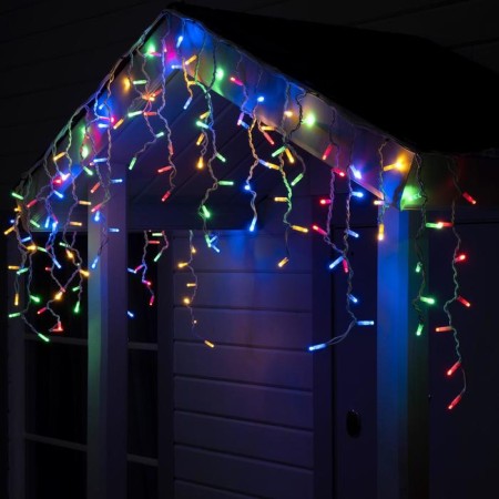 Garland "fringe" 3 x 0.6 m, IP65, UMS, white thread rubber, 160 LED, glow of multi, 220 V