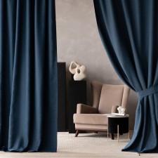 A set of curtains with a sequer of selection, size 2x150x270 cm, blue color