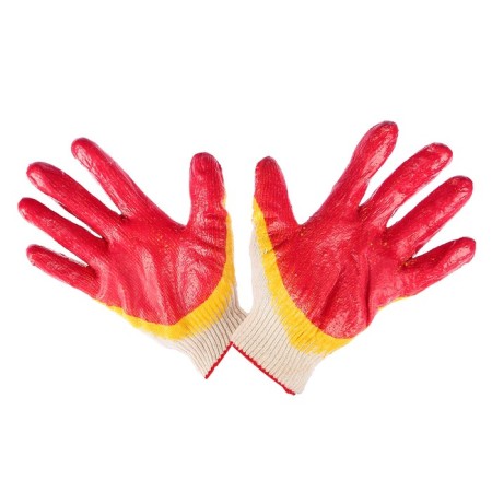 Garden gloves, x/b, knitting 13 class, size 9, latex dousy, red-1