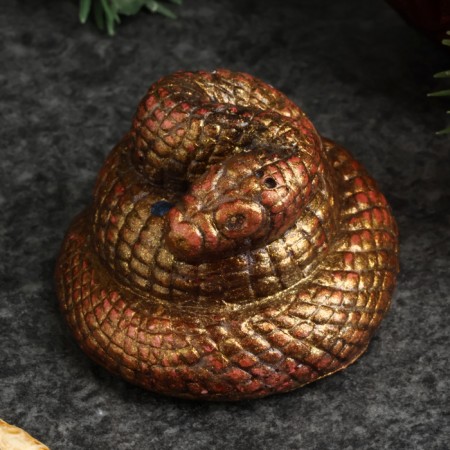 Figure "Snake Malaya" burgundy with gilding, 4x4x2cm-2