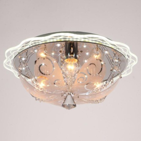 Economic light chandelier with PDU 33101/3 3x40W E27, LED backlight, chrome, 40x40x19 cm