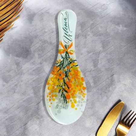 Stand under the spoon “Bloom. Delicate mimosa ", 21x7.5x2 cm-1