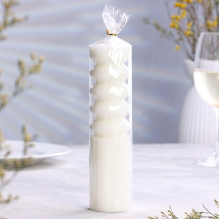 Decorative candle 5.5x21cm, white-1
