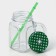 Glass mug with Homemade lid, 450 ml, green color