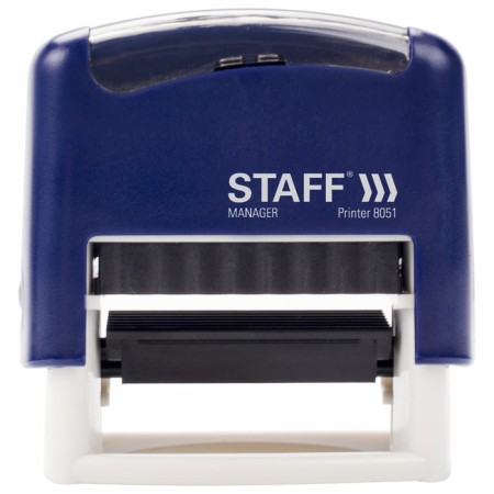 Corpusteum stamp Staff Printer 8051, 38 x 14 mm, 3 lines, 1 cash desk, blue-2