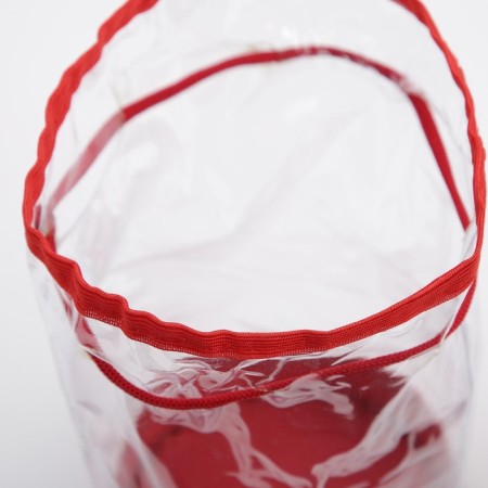 Cosmetic bag on the cord, the color is red/transparent-3