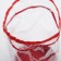Cosmetic bag on the cord, the color is red/transparent