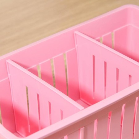 Solvement Plastic organizer for storage, 30.5 × 14.5 × 10.5 cm, with removable partitions, mix of mix-2