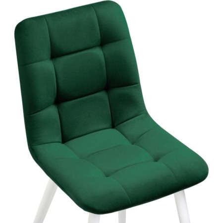 Stool on a metal frame chilli metal/velor, white/green 44x50x85 cm-4