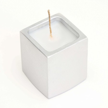 Candle "Square" in the candlestick of gypsum, 5x6cm, silver-2