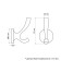 Furniture hook Cappio Cone, two -rod, black color, 3 pcs.
