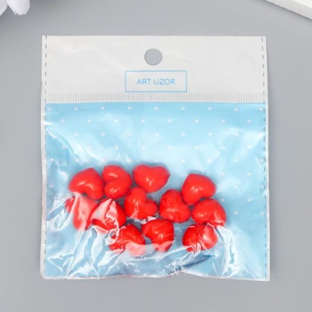 A set of beads for creativity plastic "Scarlet Hearts" 16 g 1.5x1.5 cm-3