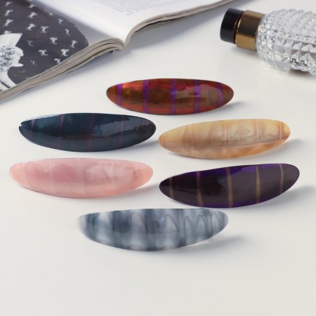 Halfish hair clip "Silva" Colorious stripes, 9 cm, mix-2