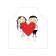 Apron of a kitchen with a photo print "Love for two", adjustable, size OS