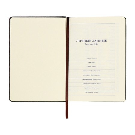 Organizer, A5, 128 sheets, a cage, the cover of the leatherette, with a knife, "patterns", gray-6