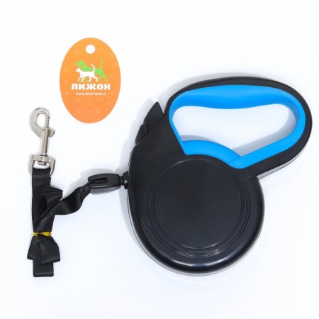 Roulette "Piggon" classic, with a rubberized handle, 8 m, up to 50 kg, cable, black-4