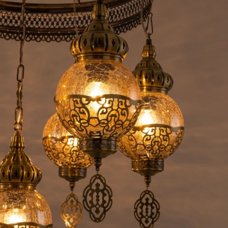 Suspended chandelier Citilux "Cairo" CL419163, 56x56x100 cm, 7x75W, e27, brown color-16