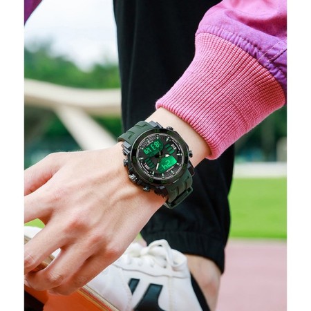 Electronic watch watches, D-5.3, alarm clock, calendar subvite, silicone strap, green 985523-1
