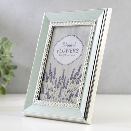 Photo frame plastic 10x15 cm "Direct blue with silver pigtail" 19.5x14.5 cm-1