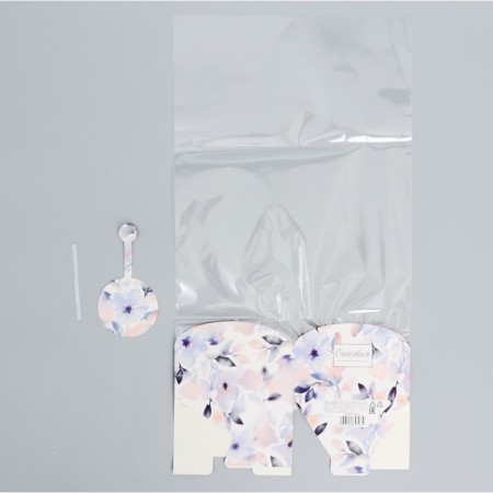 Gift package with a box, packaging, "flowers", 12 x 12 x 40 cm-3