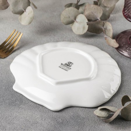 Porcelain-porcelain dish wilmax shelley, d = 18 cm, white color-2