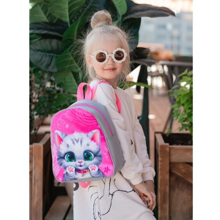 Baby backpack for a girl "Kitten", 27x23 cm-8