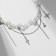Choker-Kolie multi-layer "stars" pearl beads, white color in silver