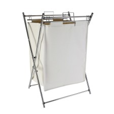 Axentia linen basket, chrome with beige bag, polyester, 44x72x34 cm, 57 liters