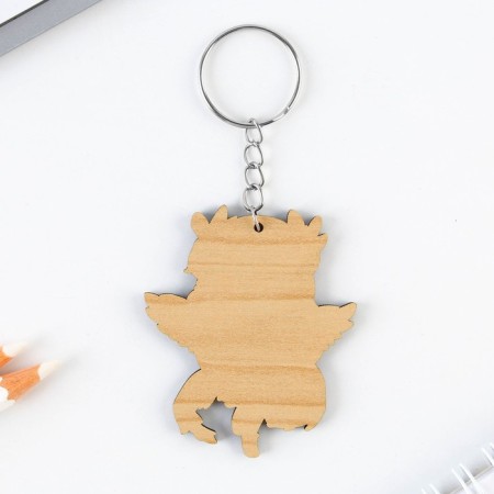 Key keychain wooden anime "with wings"-3