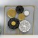 Souvenir wall metal with a mirror "Space flowers" gold with black 45x45 cm