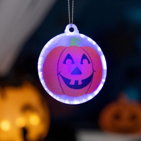 LED toy "Pumpkin" 8 cm, batteries AG13x3, glow of multi