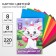 Cardboard color, A4, 8 sheets, 8 colors, non -unilateral, in a folder, 220 g/m², cats aristocrats